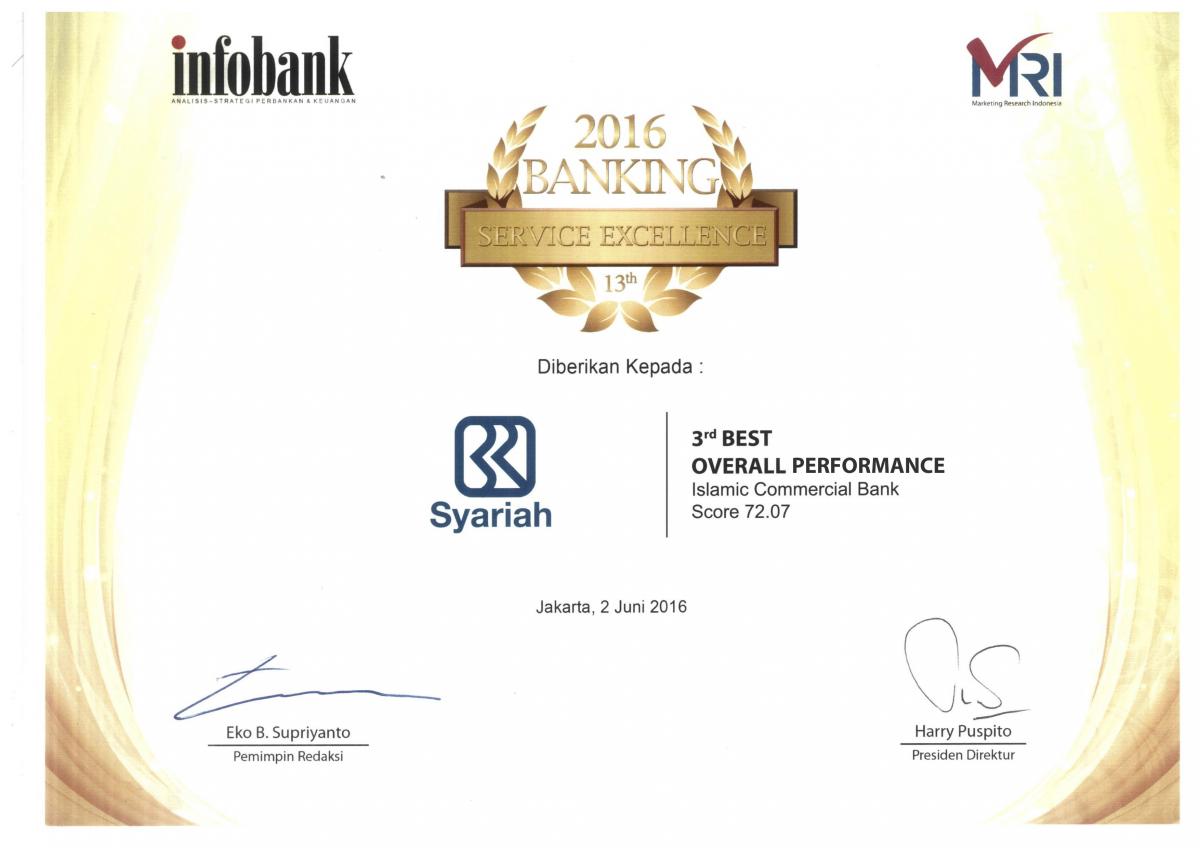 banking excellence- 3rd overall performance 2016